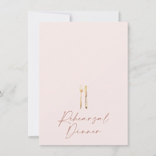 Blush Boho Floral Pampas Cutlery Probe Abendessen Einladung (Rückseite)