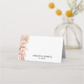 Blush Boho Floral Pampas Grass Platzkarte (Rückseite)