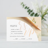 Blush Boho Floral Rose Aquarellfarben Budget RSVP Karte (Stehend Vorderseite)