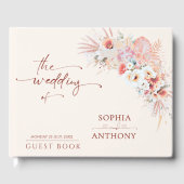 Blush Boho Floral Wedding Guest Book Gästebuch (Vorderseite)