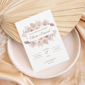 Blush Boho Floral Wedding Invitation Einladung