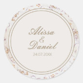 Blush Boho Floral Wedding Sticker (Vorderseite)