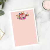 Blush Boho Florals White Monogram Post-it Klebezettel