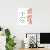 Blush Boho Pampas Grass Brautparty Willkommen Poster (Heimbüro)