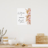 Blush Boho Pampas Grass Brautparty Willkommen Poster (Küche)