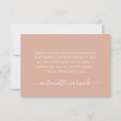 Blush Boho Rainbow Baby Dusche Dankeskarte (Rückseite)