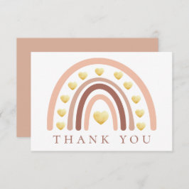 Blush Boho Rainbow Baby Dusche Dankeskarte