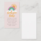 Blush Boho Rainbow Baby Shower Book Request Begleitkarte (Vorne/Hinten)