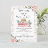 Blush Boho Reisen Frau Brautparty verpassen Einladung (Stehend Vorderseite)