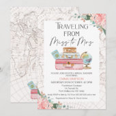 Blush Boho Reisen Frau Brautparty verpassen Einladung (Vorne/Hinten)