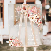 Blush Boho Terracotta Akryllische Hochzeitszeichen Acrylschild