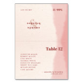 Blush & Bold Script Wedding Guest Names Platzkarte Tischnummer (Vorderseite)