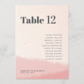 Blush & Bold Wedding Guest Names 12x18 Tischnummer (Rückseite)