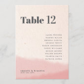 Blush & Bold Wedding Guest Names 12x18 Tischnummer (Vorderseite)