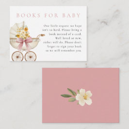 Blush Books for Baby Card Vintage Pram Baby Shower Begleitkarte
