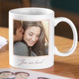Blush Border Portrait Kaffeetasse