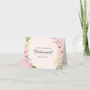 Blush Botanic wirst du meine Bridesmaid-Karte sein Einladung