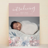 Blush Botanical Boho Summer Florals Baby Girl Ankündigung