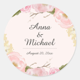 Blush Botanical Floral Wedding Stickers