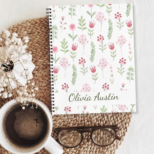 Blush Botanical Journal Personalized Floral  Notizblock