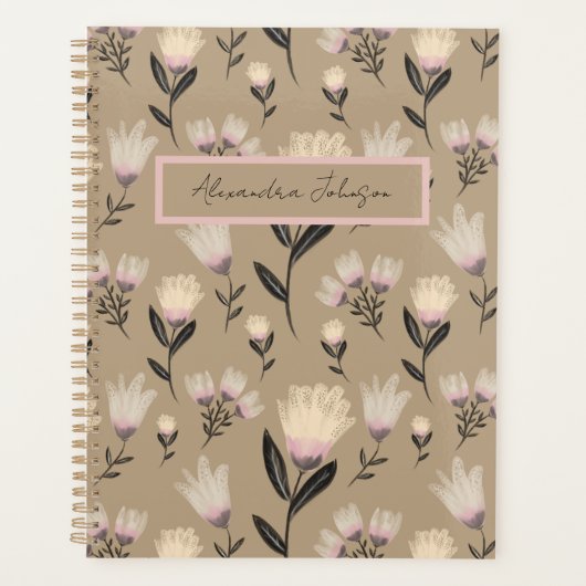 Blush Botanical Modern Floral Planner Planer (Vorderseite)