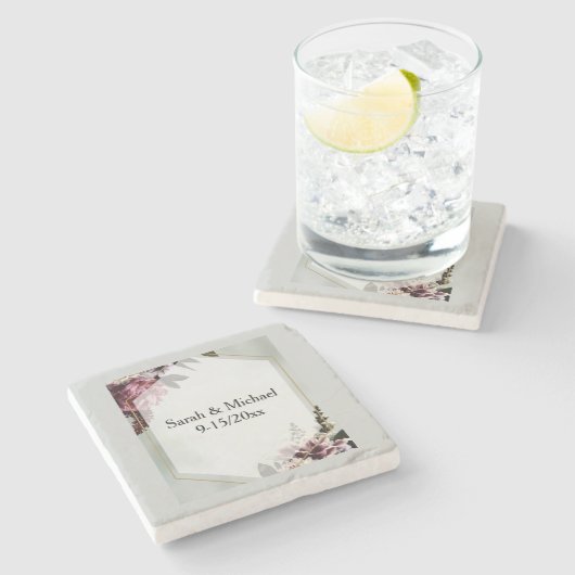 Blush Botanical Steinuntersetzer (Seitenansicht)