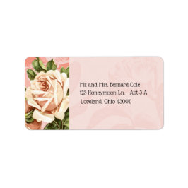 Blush Botanical Vintag Rose Address Adressaufkleber