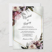 Blush botanical Wedding Invitation Einladung (Vorderseite)