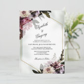 Blush botanical Wedding Invitation Einladung (Stehend Vorderseite)