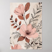 Blush Botanische Blume Print 1 Poster (Vorne)