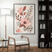 Blush Botanische Blume Print 1 Poster