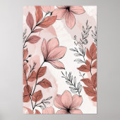 Blush Botanische Blume Print 2 Poster (Vorne)