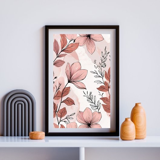 Blush Botanische Blume Print 2 Poster