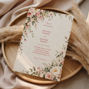 Blush Botanischer Garten Florale Romanze Einladung