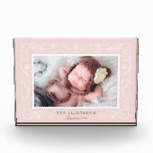 Blush Botanischer Rahmen | Baby Fotoblock (Vorderseite)