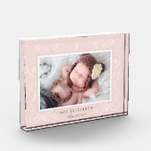 Blush Botanischer Rahmen | Baby Fotoblock (Links)