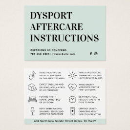 Blush Botox Injektionskarte nach der Behandlung