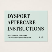 Blush Botox Injektionskarte nach der Behandlung (Vorderseite)