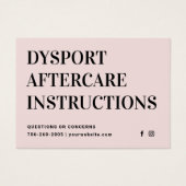 Blush Botox Injektionskarte nach der Behandlung (Vorderseite)