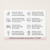 Blush Botox Injektionskarte nach der Behandlung (Rückseite)