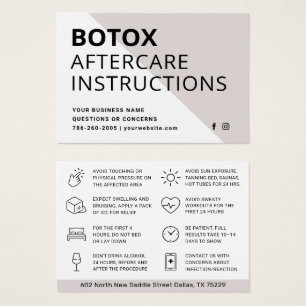 Blush Botox Injektionskarte nach der Behandlung