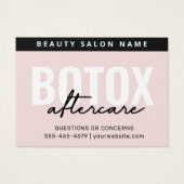 Blush Botox Injektionskarte nach der Behandlung (Vorderseite)