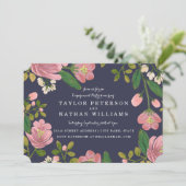 Blush Bouquet Engagement Party Einladung (Stehend Vorderseite)