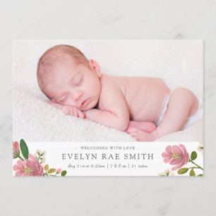Blush Bouquet Geburtsankündigung Ankündigung