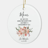 Blush Bouquet Personalisiert Mother of the Bride Keramik Ornament (Links)