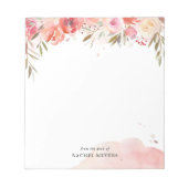 Blush Bouquet Personalisiert Name Monogram Notizblock (Vorderseite)