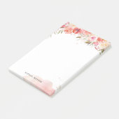 Blush Bouquet Personalisiert Name Monogram Post-it Klebezettel (angewinkelt)