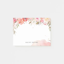 Blush Bouquet Personalisiert Name Monogram Post-it Klebezettel