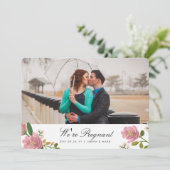 Blush Bouquet Pregnancy Ankündigung (Stehend Vorderseite)