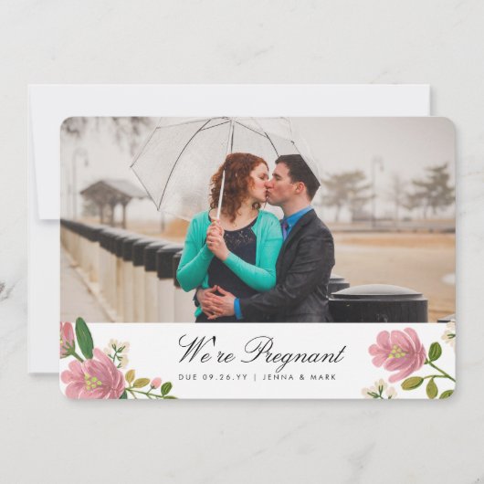 Blush Bouquet Pregnancy Ankündigung (Vorderseite)